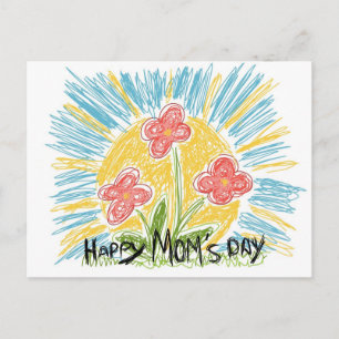 Cartão Postal Feliz Dia da Mãe - Flores - Cartão-postal