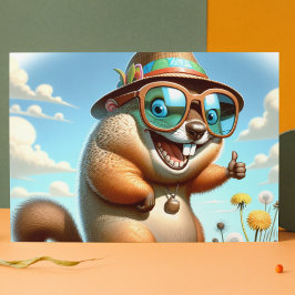 Cartão Postal Feliz Dia da Marmota