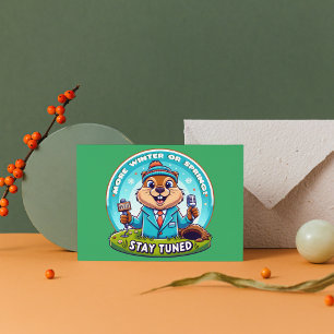 Cartão Postal Feliz Dia da Marmota: Relatório de Notícias de Pri