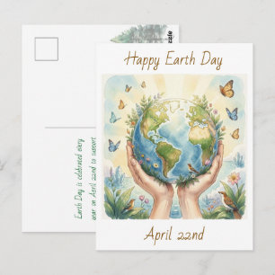 Cartão Postal Feliz Dia da Terra 22 de abril  