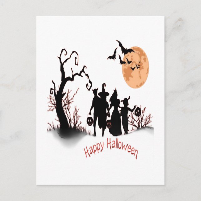 Cartão Postal Feliz Dia das Bruxas (Frente)