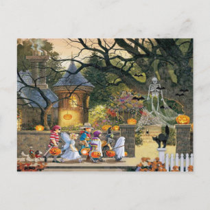 Cartão Postal Feliz Dia das Bruxas Crianças