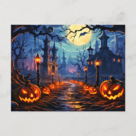 Cartão Postal Feliz Dia das Bruxas do Cemitério Spooky