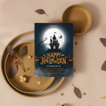 Feliz Dia das Bruxas Negro e Laranja