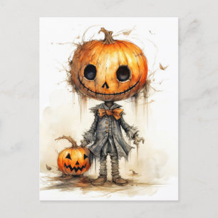 Cartão Postal Feliz Dia das Bruxas Pumpkin Fiend