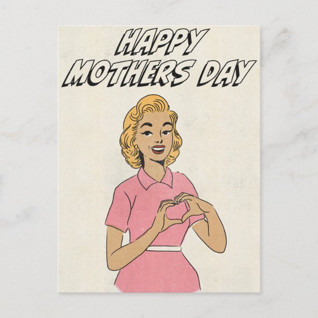 Cartão Postal Feliz Dia das Mães Amor  (Frente)