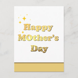 Cartão Postal Feliz dia das mães. Caligrafia de roteiro simples