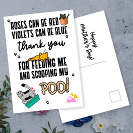 Cartão Postal Feliz Dia das Mães Divertido e Fofo do Gato