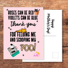 Cartão Postal Feliz Dia das Mães Engraçado Fofo Rosa Da Gata