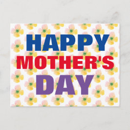 Cartão Postal Feliz Dia das Mães Estampa Floral