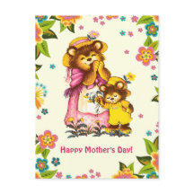 Feliz Dia das Mães. Família de Ursos Vintage