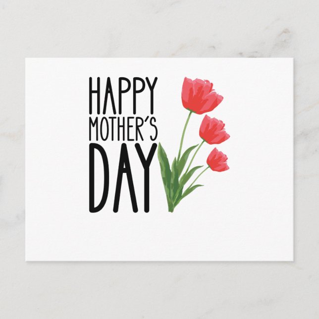 Cartão Postal Feliz Dia das Mães Flor (Frente)