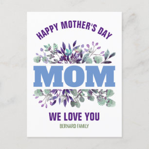 CARTÃO POSTAL FELIZ DIA DAS MÃES MÃE PRESENETE PERSONALIZADO