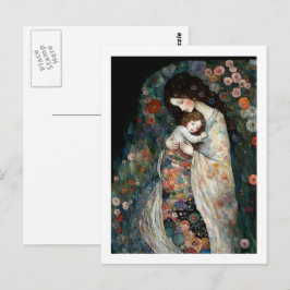 Cartão Postal Feliz Dia das Mães Pintura de Mãe e Filho 