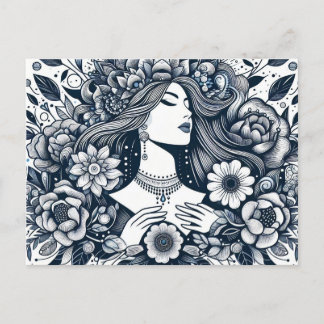 Cartão Postal Feliz Dia das Mulheres Honrando Mulheres em Todo L