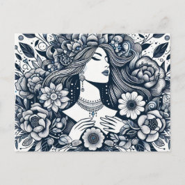 Cartão Postal Feliz Dia das Mulheres Honrando Mulheres em Todo L