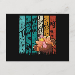 Cartão Postal Feliz Dia de Ação de Graças Família Criança Presen