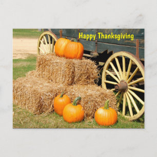 Cartão Postal Feliz Dia de Ação de Graças Pumpkins