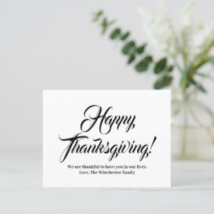 Cartão Postal Feliz dia de Ação de Graças - script personalizado