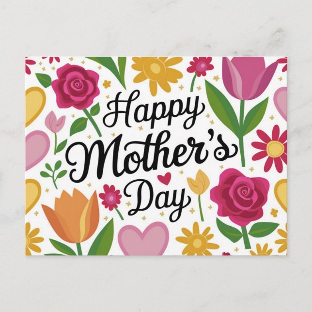 Cartão Postal Feliz dia de as mães (Frente)