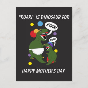 Cartão Postal Feliz dia de as mães Dinossauro Filho Mãe Personal
