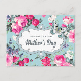 Cartão Postal Feliz Dia de as mães. Pintura antiga de Rosa