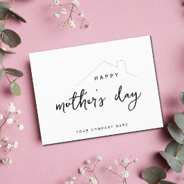 Cartão Postal Feliz Dia de as mães Rosa Sparkle House Realça
