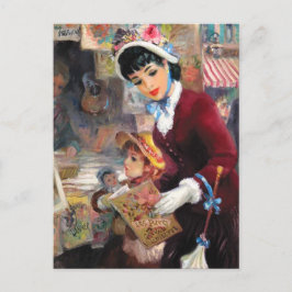 Cartão Postal Feliz Dia de as mães. Vintage Art