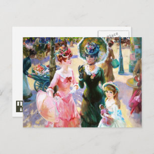 Cartão Postal Feliz Dia de as mães. Vintage Art