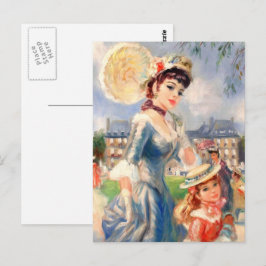 Cartão Postal Feliz Dia de as mães. Vintage Madre e Filha