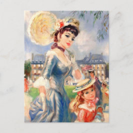 Cartão Postal Feliz Dia de as mães. Vintage Madre e Filha