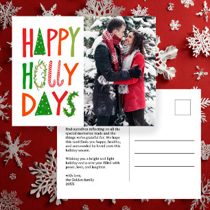 Cartão Postal FELIZ DIA DE Férias Feriado Natal PERSONALIZADO