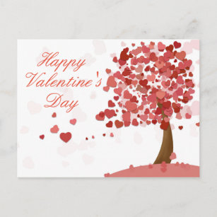 Cartão Postal feliz dia de os namorados Coração Vermelho