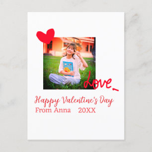 Cartão Postal Feliz dia de os namorados de amor de coração verme