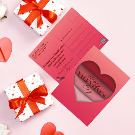 Cartão Postal Feliz dia de os namorados do Coração Vermelho