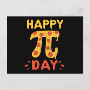 Cartão Postal Feliz dia de pi, Pie Day Pizza-Matemática Símbolo