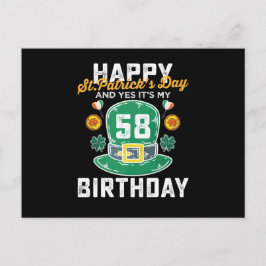 Cartão Postal Feliz Dia De São Patrício E Sim É Meu 58º Aniversá