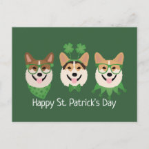 Feliz Dia de São Patrício Pembroke Welsh Corgi Dog