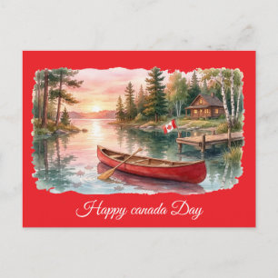 Cartão Postal Feliz Dia do Canadá Saudações da Região das Cabine