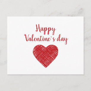 Cartão Postal Feliz dia do Namorados Coração Vermelho Dizendo am