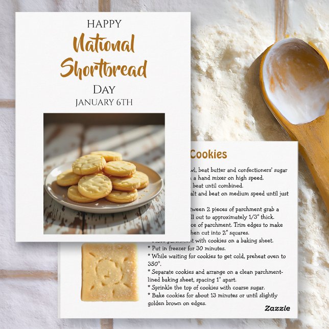 Cartão Postal Feliz Dia do Shortbread | 6 de Janeiro (Criador carregado)