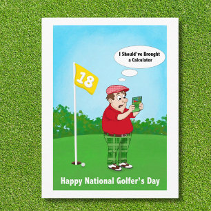 Cartão Postal Feliz Dia dos Golfistas Humor 10 de Abril