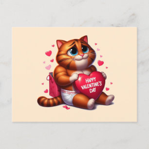 Cartão Postal Feliz Dia dos Namorados Adorava Gato