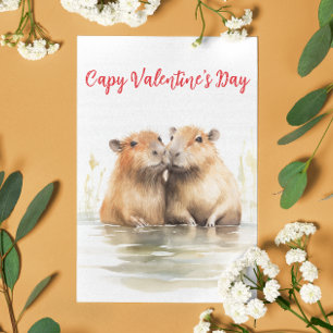 Cartão Postal Feliz Dia dos Namorados Capy Capabara Amor