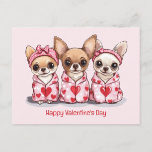 Cartão Postal Feliz Dia dos Namorados Chihuahua Dogs