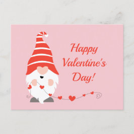Cartão Postal Feliz Dia dos Namorados Gnomos Vermelho Rosa