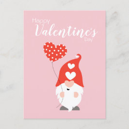 Cartão Postal Feliz Dia dos Namorados Gnomos Vermelho Rosa