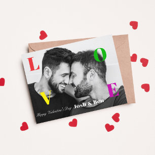 Cartão Postal Feliz Dia dos Namorados LGBT Personalizado Foto Mo