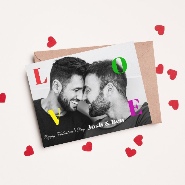 Cartão Postal Feliz Dia dos Namorados LGBT Personalizado Foto Mo (Criador carregado)