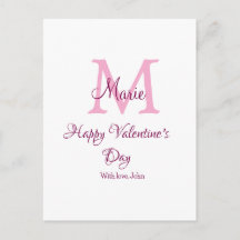 Feliz dia dos namorados monograma rosa nome amor m